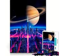 Puzzle Neon Skyline Universe da 1000 pezzi per adolescenti, gioco di logica, attività domestica, bordi precisi, lista dei desideri di Babbo Natale (38x26cm)