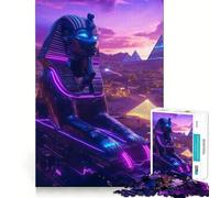 Puzzle Neon Sphinx per adolescenti, 1000 pezzi, gioco di logica, passatempo per la casa, taglio preciso, regalo per le feste (38x52cm)