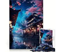 Puzzle Neon Tokyo Sakura Nights da 1000 pezzi per adolescenti, gioco per allenare la mente, facile da assemblare, regalo elegante (38x52cm)