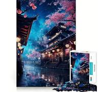 Puzzle Neon Tokyo Sakura Nights da 1000 pezzi per adolescenti, gioco per allenare la mente, facile da assemblare, regalo elegante (38x52cm)
