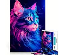 Puzzle Neon Whiskers da 1000 pezzi per adulti, gioco per allenare la mente, divertimento rilassante, assemblaggio artistico, opera d'arte (38x26cm)