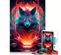 Puzzle Neon Wolf da 1000 pezzi per adulti, gioco di allenamento mentale, per momenti di relax, design e assemblaggio, regalo creativo (50x75cm)