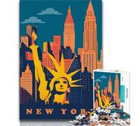 Puzzle New York da 1000 pezzi per adulti e adolescenti, sfida difficile antistress, migliora l'amore tra coppie, 50x75cm