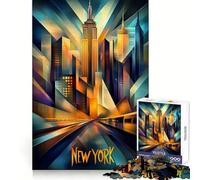 Puzzle New York Dynamic Cubism da 1000 pezzi per ragazzi, gioco di logica e senso logico, hobby silenzioso, bordi lisci, (38x26cm)