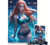 Puzzle Night Pool Anime Sexy Girl per adolescenti, 1000 pezzi, gioco di logica, rilassante, taglio liscio, regalo per festival (50x75cm)