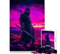 Puzzle Ninja al tramonto da 1000 pezzi per ragazzi, puzzle di memoria, leggero, rilassante, immagine da assemblare, (50x75cm)