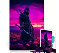 Puzzle Ninja al tramonto per ragazzi, 1000 pezzi, gioco intelligente per tutta la famiglia, assemblaggio con motivo, desiderio di Babbo Natale (38x26cm)