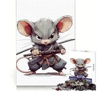 Puzzle Ninja Mouse Warrior per adulti, 1000 pezzi, per rafforzare la memoria, passatempo casalingo, bordi netti, regalo elegante (50x75cm)