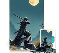 Puzzle Ninja Warrior al chiaro di luna da 1000 pezzi per adulti, sfida mentale, gioco da interno, taglio preciso, opera d'arte (50x75cm)