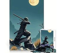 Puzzle Ninja Warrior al chiaro di luna da 1000 pezzi per adulti, sfida mentale, gioco da interno, taglio preciso, opera d'arte (50x75cm)