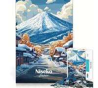 Puzzle Niseko Paesaggio Invernale Giapponese per Ragazzi 1000 Pezzi Gioco di Ragionamento e Sviluppo delle Abilità Gioco Rilassante Taglio Preciso Regalo di Babbo Natale (38x26cm)