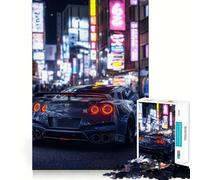Puzzle Nissan GT-R in Neon City, 1000 pezzi, gioco di abilità mentale, rilassante, taglio di precisione, pezzo da collezione (38x26cm)