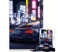 Puzzle Nissan GT-R in Neon City, 1000 pezzi, gioco di abilità mentale, rilassante, taglio di precisione, pezzo da collezione (38x26cm)