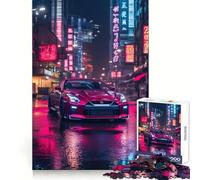 Puzzle Nissan GT-R in Neon City per ragazzi, 1000 pezzi, gioco di logica stimolante, tranquillo, con bordi nitidi, regalo elegante (38x52cm)