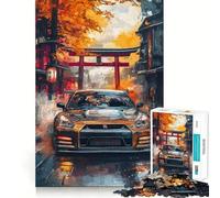 Puzzle Nissan GT-R in strada in Giappone per adulti, 1000 pezzi, rompicapo rilassante, immagine da assemblare, regalo di Natale (38x26cm)