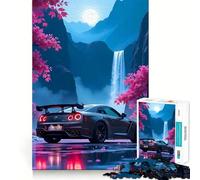 Puzzle Nissan GT-R in un paesaggio montano da 1000 pezzi per ragazzi, gioco intelligente, immagine da assemblare per momenti di relax, regalo adorabile (50x75cm)