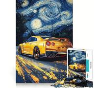 Puzzle Nissan GT-R Notte Stellata per Ragazzi 1000 Pezzi Gioco di Ragionamento e Abilità Rilassante Taglio Preciso Regalo di Babbo Natale (50x75cm)