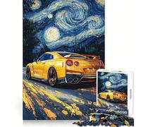 Puzzle Nissan GT-R Notte Stellata per Ragazzi 1000 Pezzi Gioco di Ragionamento e Abilità Rilassante Taglio Preciso Regalo di Babbo Natale (38x52cm)