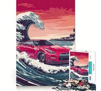 Puzzle Nissan GT-R Wave da 1000 pezzi per ragazzi, gioco di logica, divertimento per tutta la famiglia, taglio di qualità, regalo elegante (38x26cm)