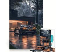Puzzle Nissan GTR R in una casa di lusso e nella foresta, 1000 pezzi, gioco di logica, tranquillo, con bordi nitidi, regalo elegante (38x26cm)