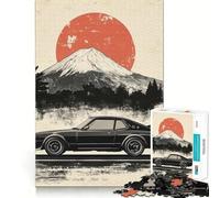 Puzzle Nissan Skyline e Monte Fuji da 1000 pezzi per ragazzi, stimolante per la mente, divertimento per tutta la famiglia, bordi precisi, regalo memorabile (50x75cm)