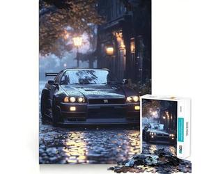 Puzzle Nissan Skyline GTR R Dark da 1000 pezzi per ragazzi, gioco di abilità mentale, divertimento rilassante, design da assemblare, (38x26cm)