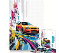 Puzzle Nissan Skyline R Abstract Art da 1000 pezzi per ragazzi, gioco intelligente, immagine da assemblare per momenti di relax, regalo adorabile (38x52cm)