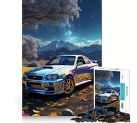 Puzzle Nissan Skyline R in un paesaggio da sogno, 1000 pezzi, per adulti Un puzzle divertente che stimola la memoria e permette di giocare insieme Con bordi precisi Regalo stagionale (38x26cm)