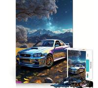 Puzzle Nissan Skyline R in un paesaggio da sogno, 1000 pezzi per ragazzi, gioco di logica e abilità, momento di serenità, taglio preciso, (50x75cm)
