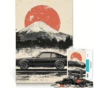 Puzzle Nissan Skyline ﹨u Monte Fuji per ragazzi, 1000 pezzi, gioco di logica e abilità, rilassante, taglio preciso, regalo di Babbo Natale (38x26cm)