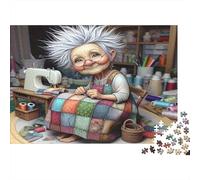 Puzzle Nonna Sarta Lavoro a Trapunta 1000 Pezzi 52x38cm Carta Riciclata per Adulti Gioco Difficile Stimolante Stimola il Pensiero Ottimo Regalo