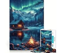 Puzzle Nordic Nature Aurora da 1000 pezzi per adulti, gioco cognitivo per momenti di condivisione, assemblaggio di motivi, oggetto ideale per i desideri di Babbo Natale (38x52cm)