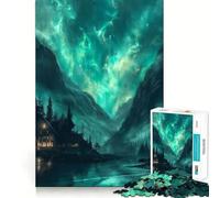 Puzzle Nordic Nature Aurora da 1000 pezzi per adulti, gioco di concentrazione e allenamento mentale per la casa e il tempo libero, con bordi netti, regalo di Babbo Natale (50x75cm)