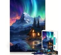 Puzzle Nordic Nature Aurora Night da 1000 pezzi per adolescenti, gioco cognitivo, passatempo rilassante, bordo premium, lista dei desideri di Babbo Natale (38x52cm)