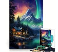 Puzzle Nordic Nature Aurora Night da 1000 pezzi per adulti, gioco intelligente da assemblare insieme, regalo stagionale (50x75cm)