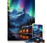 Puzzle Nordic Nature Aurora Night da 1000 pezzi per adulti, sfida per la mente, gioco da interno, taglio preciso, opera d'arte (50x75cm)