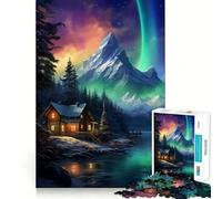 Puzzle Nordic Nature Aurora Night per ragazzi, 1000 pezzi, gioco di logica e abilità, rilassante, taglio preciso, regalo di Babbo Natale (38x52cm)