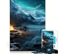 Puzzle Nordic Nature in Snow da 1000 pezzi per ragazzi, gioco di logica, antistress, bordo di qualità, articolo da regalo di Babbo Natale (38x26cm)