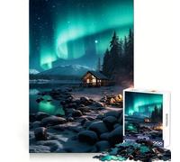 Puzzle nordico dell'aurora boreale da 1000 pezzi per adolescenti, puzzle di memoria, leggero, rilassante, immagine da assemblare, (50x75cm)