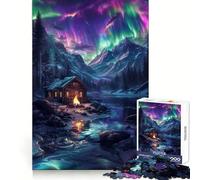 Puzzle nordico dell'aurora boreale per ragazzi, 1000 pezzi, gioco intelligente per tutta la famiglia, assemblaggio del modello, desiderio di Babbo Natale (38x52cm)