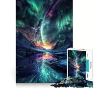 Puzzle nordico dell'aurora boreale per ragazzi, 1000 pezzi, stimola la memoria, gioco al chiuso, assemblaggio di immagini, regalo per le vacanze (38x52cm)