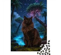 Puzzle Norwegian Forest Cat 1000 Pezzi Per Bambini E Adulti, Gioco Per Tutta La Famiglia, Gioco Educativo Puzzles Con Rainforest, Regalo Per Adulti E Ragazzi 38x26cm/1000pcs