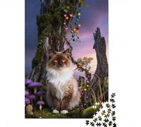 Puzzle Norwegian Forest Cat 1000 Pezzi Per Bambini E Adulti, Gioco Per Tutta La Famiglia, Gioco Educativo Puzzles Con Moss Mushrooms, Regalo Compleanno 38x26cm/1000pcs