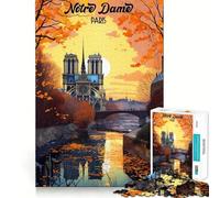Puzzle Notre Dame De Paris da 1000 pezzi per ragazzi, gioco rilassante con bordi netti, regalo di alta qualità (38x52cm)