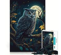 Puzzle "Notte del Gufo" per adulti, 1000 pezzi, gioco di logica, antistress, bordi trasparenti, regalo di alta qualità (38x26cm)