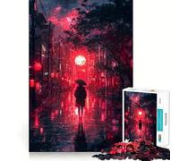 Puzzle Notte di Luna Rossa per Adulti, 1000 Pezzi, Gioco di Logica e Rilassante, Taglio Preciso, Piacevole Sorpresa (38x52cm)