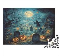 Puzzle Notte Halloween 1000 pezzi materiale riciclabile stile gotico gioco famiglia stimolante 70x50cm