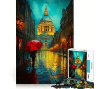 Puzzle Notte piovosa a Londra da 1000 pezzi per adolescenti Rafforza la memoria, calma e relax Bordi lisci (38x26cm)
