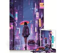 Puzzle "Notte piovosa a Tokyo" per adulti, 1000 pezzi, gioco di logica, antistress, taglio di precisione, regalo per le festività (38x52cm)
