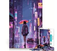 Puzzle Notte piovosa a Tokyo per ragazzi, 1000 pezzi, gioco di logica, rilassante, taglio preciso, (50x75cm)
